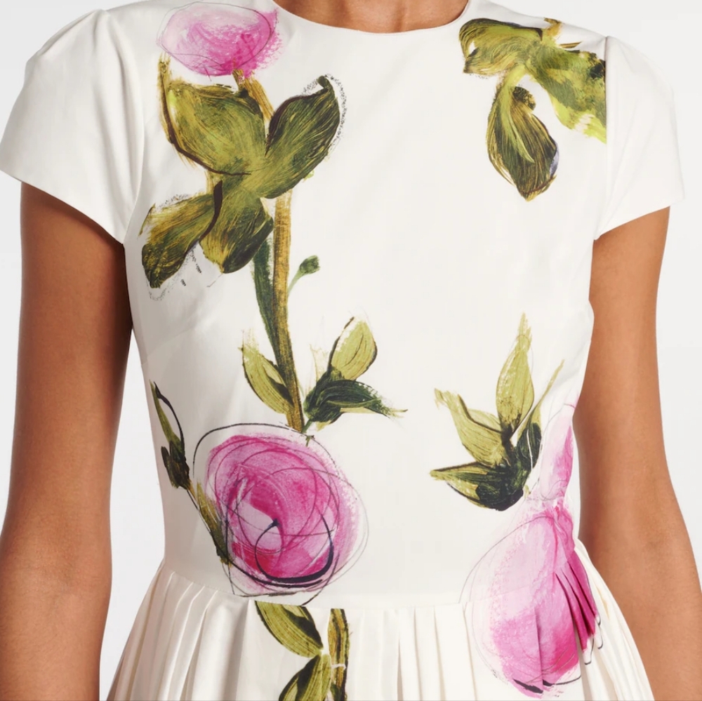 □$3,000 LOOK LIKE OSCAR DE LA RENTA - NO DESIGNER LABLE MIDI DRESS US L - Picture 6 of 7